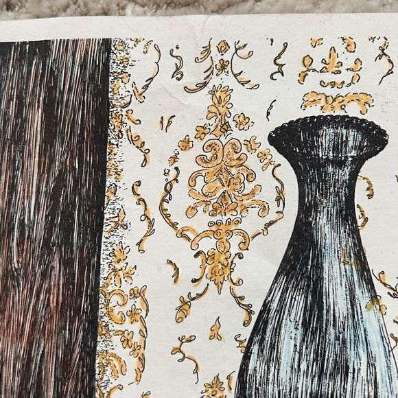 Vintage Bicknell Framed Decorative Signed Limited Run Print Crochet 17/200 - Picture 5 of 13